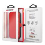 Carcasa flip cover Ferrari On Track Carbon Stripe compatibila cu iPhone 13 Mini, Rosu 8 - lerato.ro
