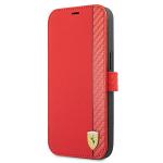 Carcasa flip cover Ferrari On Track Carbon Stripe compatibila cu iPhone 13 Pro Max, Rosu 4 - lerato.ro