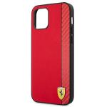 Carcasa Ferrari On Track Carbon Stripe compatibila cu iPhone 12 Pro Max, Rosu 7 - lerato.ro