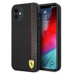 Carcasa Ferrari On Track Carbon Stripe compatibila cu iPhone 12 Mini, Negru 4 - lerato.ro