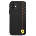 Carcasa Ferrari On Track Carbon Stripe compatibila cu iPhone 12 Mini, Negru 2 - lerato.ro