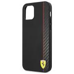 Carcasa Ferrari On Track Carbon Stripe compatibila cu iPhone 12 Mini, Negru 7 - lerato.ro