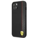Carcasa Ferrari On Track Carbon Stripe compatibila cu iPhone 13 Mini, Negru 3 - lerato.ro
