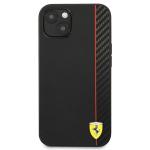 Carcasa Ferrari On Track Carbon Stripe compatibila cu iPhone 13 Mini, Negru 2 - lerato.ro