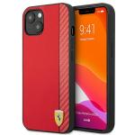 Carcasa Ferrari On Track Carbon Stripe compatibila cu iPhone 13 Mini, Rosu 4 - lerato.ro