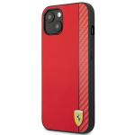 Carcasa Ferrari On Track Carbon Stripe compatibila cu iPhone 13 Mini, Rosu 3 - lerato.ro