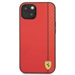 Carcasa Ferrari On Track Carbon Stripe compatibila cu iPhone 13 Mini, Rosu 2 - lerato.ro