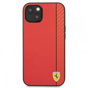 Carcasa Ferrari On Track Carbon Stripe compatibila cu iPhone 13 Mini, Rosu