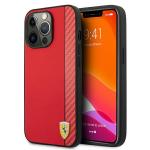 Carcasa Ferrari On Track Carbon Stripe compatibila cu iPhone 13 Pro Max, Rosu 4 - lerato.ro