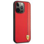 Carcasa Ferrari On Track Carbon Stripe compatibila cu iPhone 13 Pro Max, Rosu 5 - lerato.ro