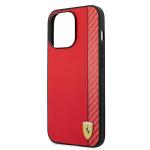 Carcasa Ferrari On Track Carbon Stripe compatibila cu iPhone 13 Pro Max, Rosu 7 - lerato.ro
