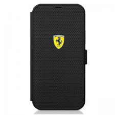 Carcasa flip cover Ferrari On Track Perforated compatibila cu iPhone 12 Pro Max, Negru