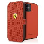 Carcasa flip cover Ferrari On Track Perforated compatibila cu iPhone 12 Mini, Rosu 5 - lerato.ro