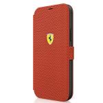 Carcasa flip cover Ferrari On Track Perforated compatibila cu iPhone 12 Mini, Rosu 3 - lerato.ro