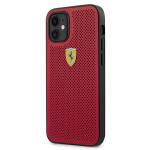 Carcasa Ferrari On Track Perforated compatibila cu iPhone 12 Mini, Rosu 3 - lerato.ro