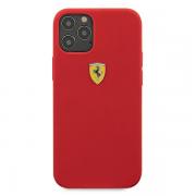 Carcasa Ferrari On Track Liquid Silicone compatibila cu iPhone 12 Pro Max, Rosu