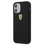 Carcasa Ferrari On Track Liquid Silicone compatibila cu iPhone 12 Mini, Negru 3 - lerato.ro