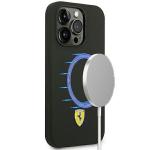Carcasa Ferrari Silicone Metal Logo cu Magsafe compatibila cu iPhone 14 Pro Max, Negru 5 - lerato.ro