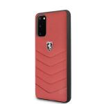Carcasa Ferrari Heritage Quilted compatibila cu Samsung Galaxy S20, Rosu 3 - lerato.ro