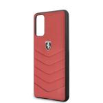 Carcasa Ferrari Heritage Quilted compatibila cu Samsung Galaxy S20, Rosu 4 - lerato.ro