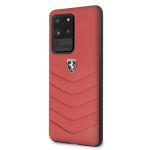 Carcasa Ferrari Heritage Quilted compatibila cu Samsung Galaxy S20 Ultra, Rosu 3 - lerato.ro