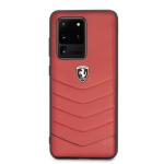 Carcasa Ferrari Heritage Quilted compatibila cu Samsung Galaxy S20 Ultra, Rosu 2 - lerato.ro