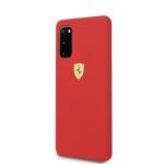 Carcasa Ferrari Hardcase Silicone compatibila cu Samsung Galaxy S20, Rosu 3 - lerato.ro