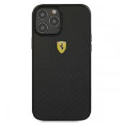 Carcasa Ferrari On Track Real Carbon compatibila cu iPhone 12 Pro Max, Negru