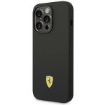 Carcasa Ferrari Silicone Metal Logo compatibila cu iPhone 14 Pro, Negru 3 - lerato.ro