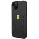 Carcasa Ferrari Leather Stamp Sides compatibila cu iPhone 14 Plus / 15 Plus, Negru 3 - lerato.ro