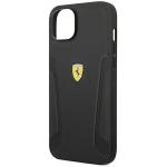 Carcasa Ferrari Leather Stamp Sides compatibila cu iPhone 14 Plus / 15 Plus, Negru 7 - lerato.ro