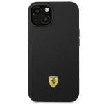Carcasa Ferrari Silicone Metal Logo compatibila cu iPhone 14 Plus / 15 Plus, Negru 2 - lerato.ro