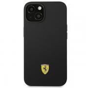 Carcasa Ferrari Silicone Metal Logo compatibila cu iPhone 14 Plus / 15 Plus, Negru