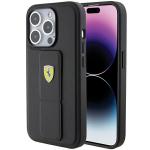 Carcasa Ferrari Grip Stand Metal Logo compatibila cu iPhone 15 Pro, Negru 5 - lerato.ro