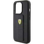 Carcasa Ferrari Grip Stand Metal Logo compatibila cu iPhone 15 Pro, Negru 8 - lerato.ro