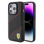 Carcasa Ferrari Perforated Waves Metal Logo compatibila cu iPhone 15 Pro, Negru 4 - lerato.ro