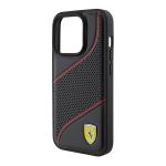 Carcasa Ferrari Perforated Waves Metal Logo compatibila cu iPhone 15 Pro, Negru 7 - lerato.ro