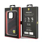 Carcasa Ferrari Perforated Waves Metal Logo compatibila cu iPhone 15 Pro, Negru 9 - lerato.ro