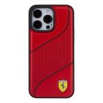Carcasa Ferrari Perforated Waves Metal Logo compatibila cu iPhone 15 Pro, Rosu 2 - lerato.ro