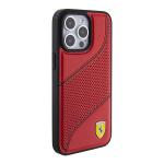 Carcasa Ferrari Perforated Waves Metal Logo compatibila cu iPhone 15 Pro, Rosu 5 - lerato.ro