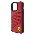 Carcasa Ferrari Perforated Waves Metal Logo compatibila cu iPhone 15 Pro, Rosu 7 - lerato.ro