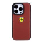 Carcasa Ferrari Leather Stitched Lines compatibila cu iPhone 15 Pro, Rosu 2 - lerato.ro