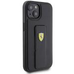 Carcasa Ferrari Grip Stand Metal Logo compatibila cu iPhone 15 / 14 / 13, Negru 5 - lerato.ro