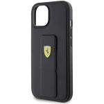 Carcasa Ferrari Grip Stand Metal Logo compatibila cu iPhone 15 / 14 / 13, Negru 7 - lerato.ro