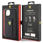 Carcasa Ferrari Grip Stand Metal Logo compatibila cu iPhone 15 / 14 / 13, Negru 9 - lerato.ro
