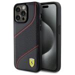 Carcasa Ferrari Perforated Waves Metal Logo compatibila cu iPhone 15 Pro Max, Negru 4 - lerato.ro