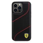 Carcasa Ferrari Perforated Waves Metal Logo compatibila cu iPhone 15 Pro Max, Negru 2 - lerato.ro