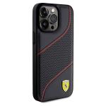 Carcasa Ferrari Perforated Waves Metal Logo compatibila cu iPhone 15 Pro Max, Negru 5 - lerato.ro