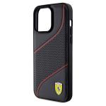 Carcasa Ferrari Perforated Waves Metal Logo compatibila cu iPhone 15 Pro Max, Negru 7 - lerato.ro