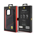 Carcasa Ferrari Perforated Waves Metal Logo compatibila cu iPhone 15 Pro Max, Negru 9 - lerato.ro